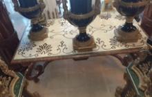 Tortoise Shell and Marble coffee table- 54 x 32 in