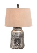 Terracotta Table Lamp Silver Round Cream Home Decor 27960