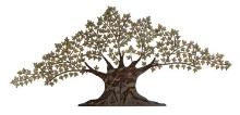 Antique Tree Life Metal Wall Plaque Rustic Brown Finish Family Art Decor 68500