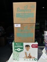 (2) Cases PAMPERS & (1) Case Members Mark Diapers