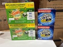 (2) Cases of Oxiclean (2) Cases of Gain Flings Variety