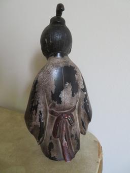 Antique Bronze Geisha Girl -Japanese - 8 inches tall