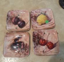 Hand painted plates from Italy - 5x5 inches