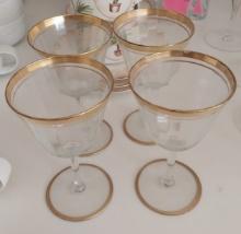 Crystal glasses with gold trim