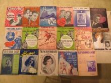 60 vintage pieces of sheet music 1920's-1940; most very fine