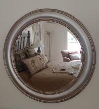 Silver Round Mirror - 36 in Diameter