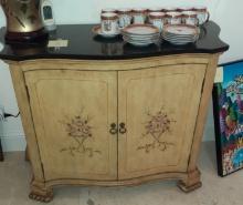 Wood Cabinet with Black Stone Top - 39 in long