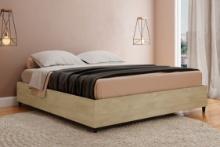 BRAND NEW KING SIZE  PLATFORM BED SAND COLOR - ORIGINAL PACKAGING