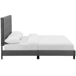 Modway Melanie Full Tufted Button Velvet Platform Bed With Gray MOD-5819-GRY