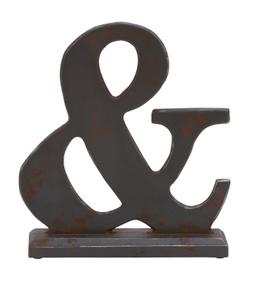 Wood Ampersand Symbol Sculpture Decor 12"H, 10"W 55885