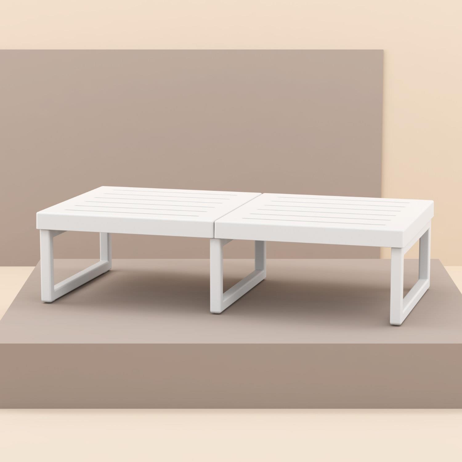 Siesta Mykonos Rectangle Lounge Table White ISP138-WHI