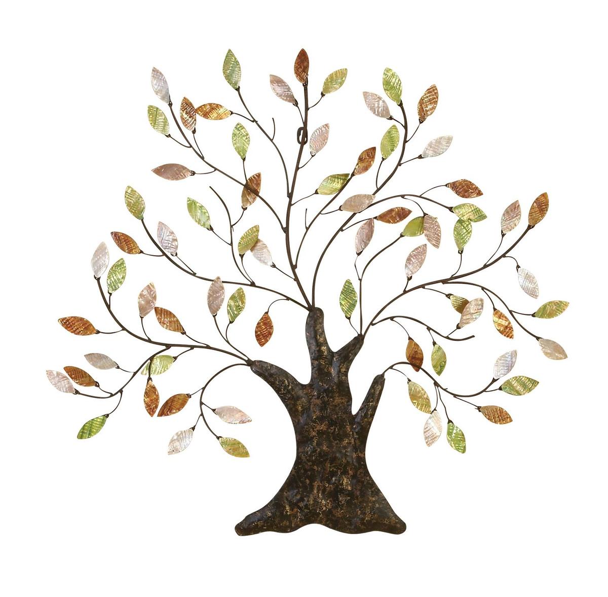 Beautiful Metal Tree Wall Art Brown Trunk Multicolor Leaves Home Decor 13074