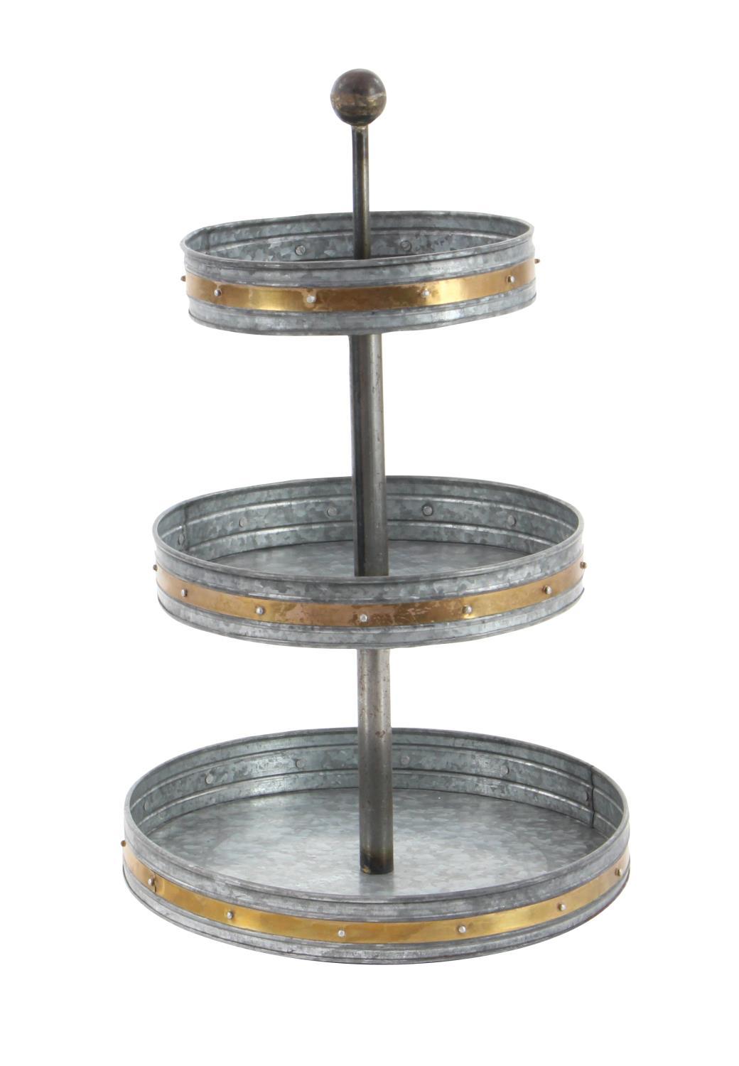 Zimlay 3-Tiered Galvanized Iron Tray 49193