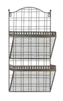 Metal Wall Rack 2 Wire Mesh Storage Baskets Home Office Decor 66567