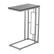 Zimlay Contemporary Brushed Iron And Mdf Wood Rectangular Accent Table 58634