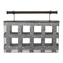 Stratton Home Decor Galvanized Metal Wall Basket S23741