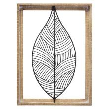 Stratton Home Decor Wood Frame Metal Leaf Wall Decor S30853