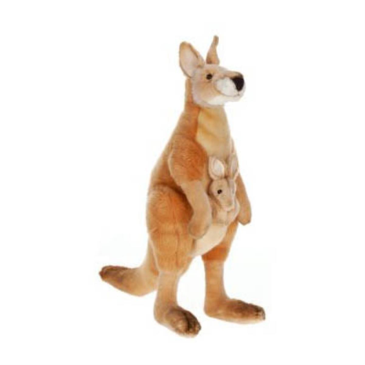 Hansa Down Under Synthetic Fiber Kangaroo Mom-Joey With Multi-Color 3642