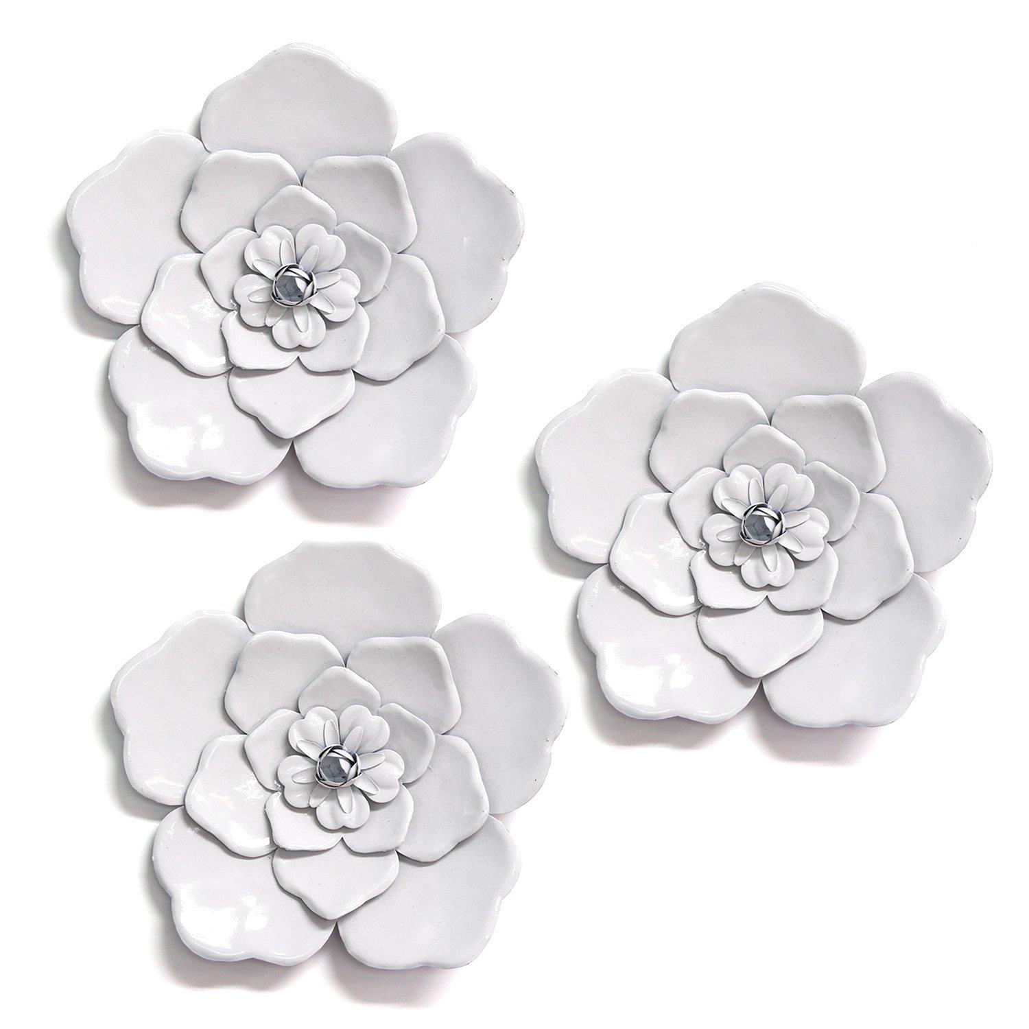 Stratton Home Farmhouse Metal Set Of 3 Wall Decor With White Finish S13566