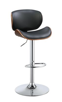 Acme Bar Stool With Black Pu And Walnut Finish 96754