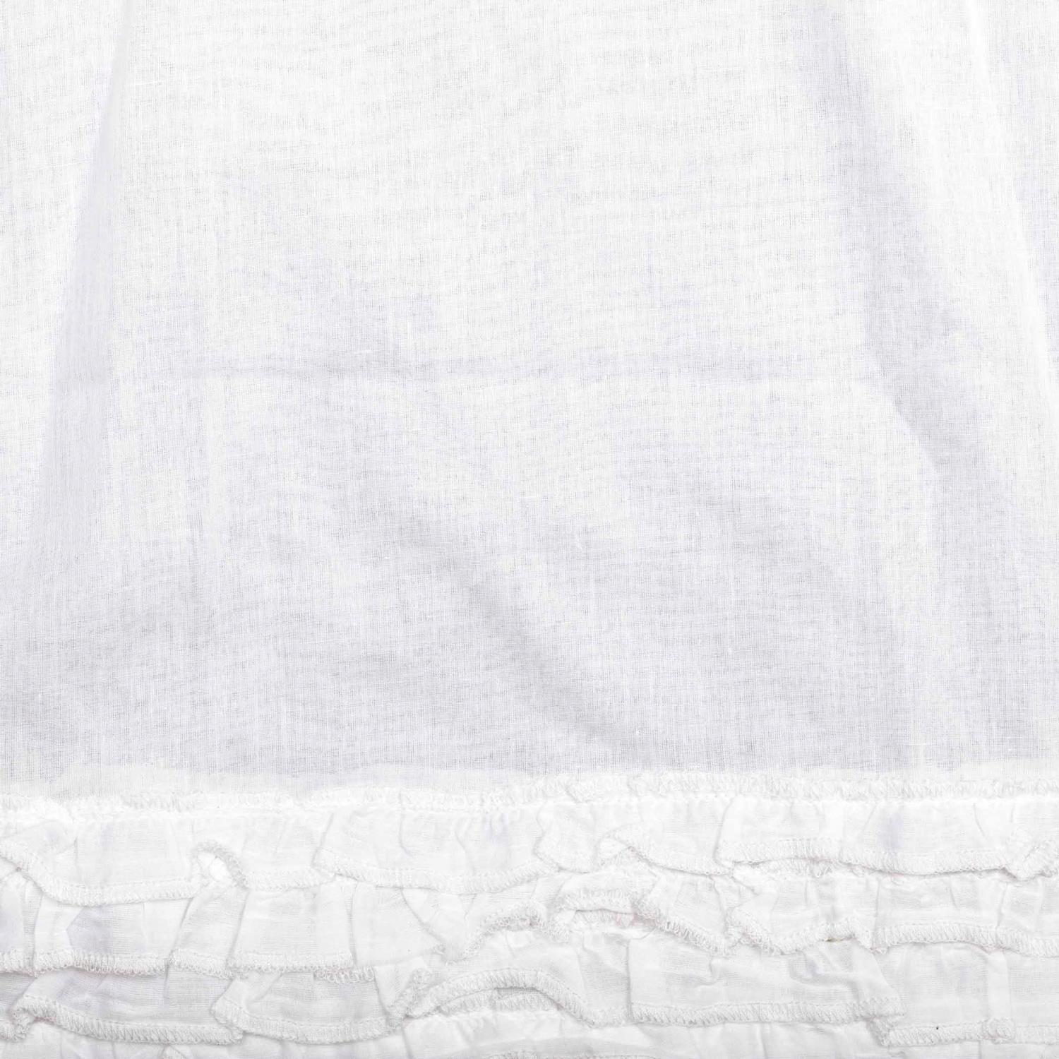 VHC Brand White Ruffled Sheer 16 x 72 Valance 8610