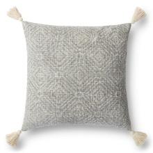 Loloi Cotton Pillow Cover With Light Grey Finish P012P0621LC00PIL3