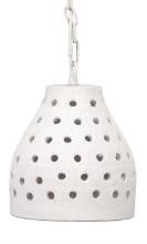 Jamie Young Medium Porous Pendant In Textured Matte White Ceramic 5PORO-MDWH