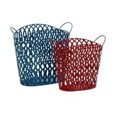 Sleek And Modern Inspired Style Metal Basket Set Of 2 Home Decor 34975