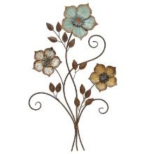 Stratton Home Decor Tricolor Flower Wall Decor S02369