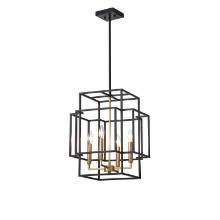 Warehouse of Tiffany 15-Inch 4-Light Pendant Lamp Black And Gold Finish HM093/4