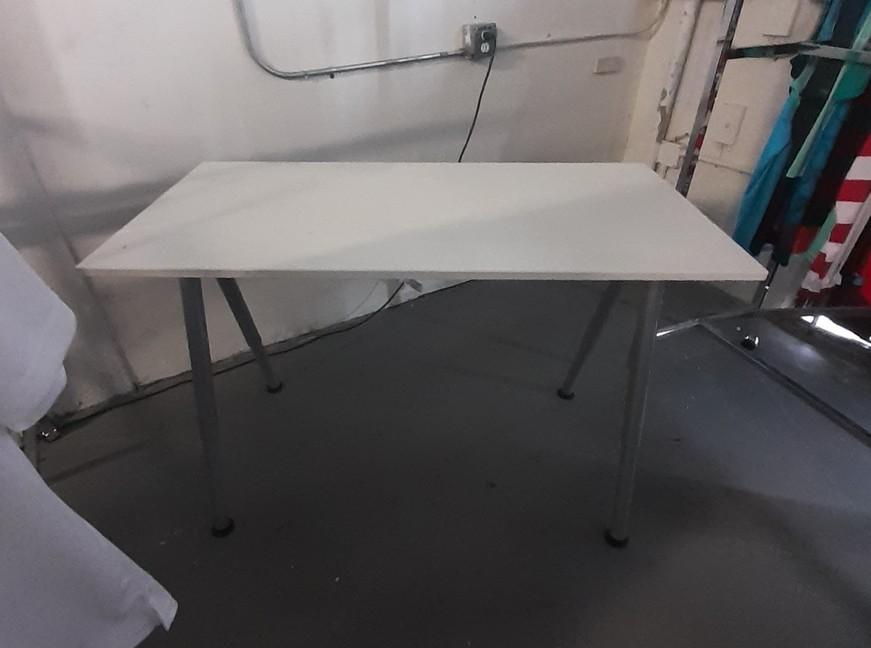 47 in Wood Table with metal feet