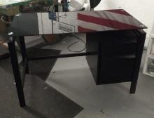 Black Glasstop Desk -46 in long