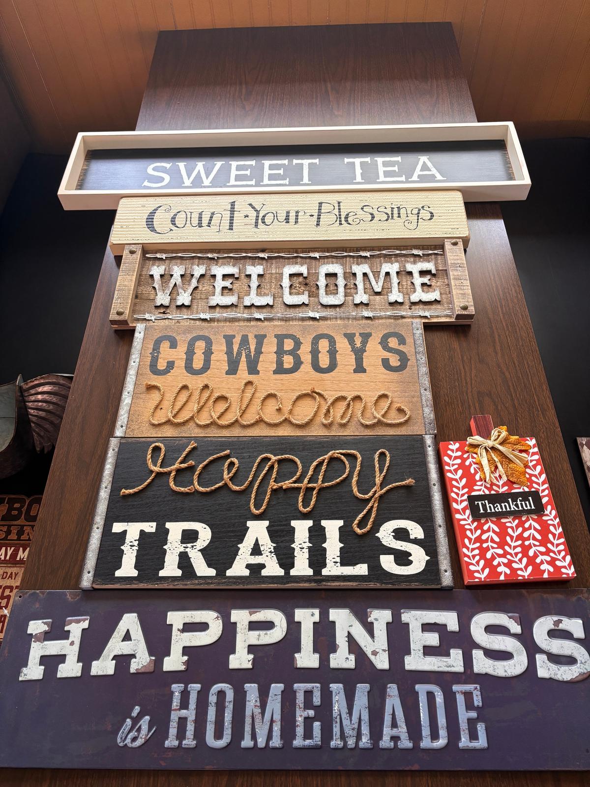 Rustic Farmhouse Decor Lot - (9) Signs / Decor Pcs