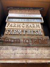 Rustic Farmhouse Decor Lot - (10) Signs / Decor Pcs