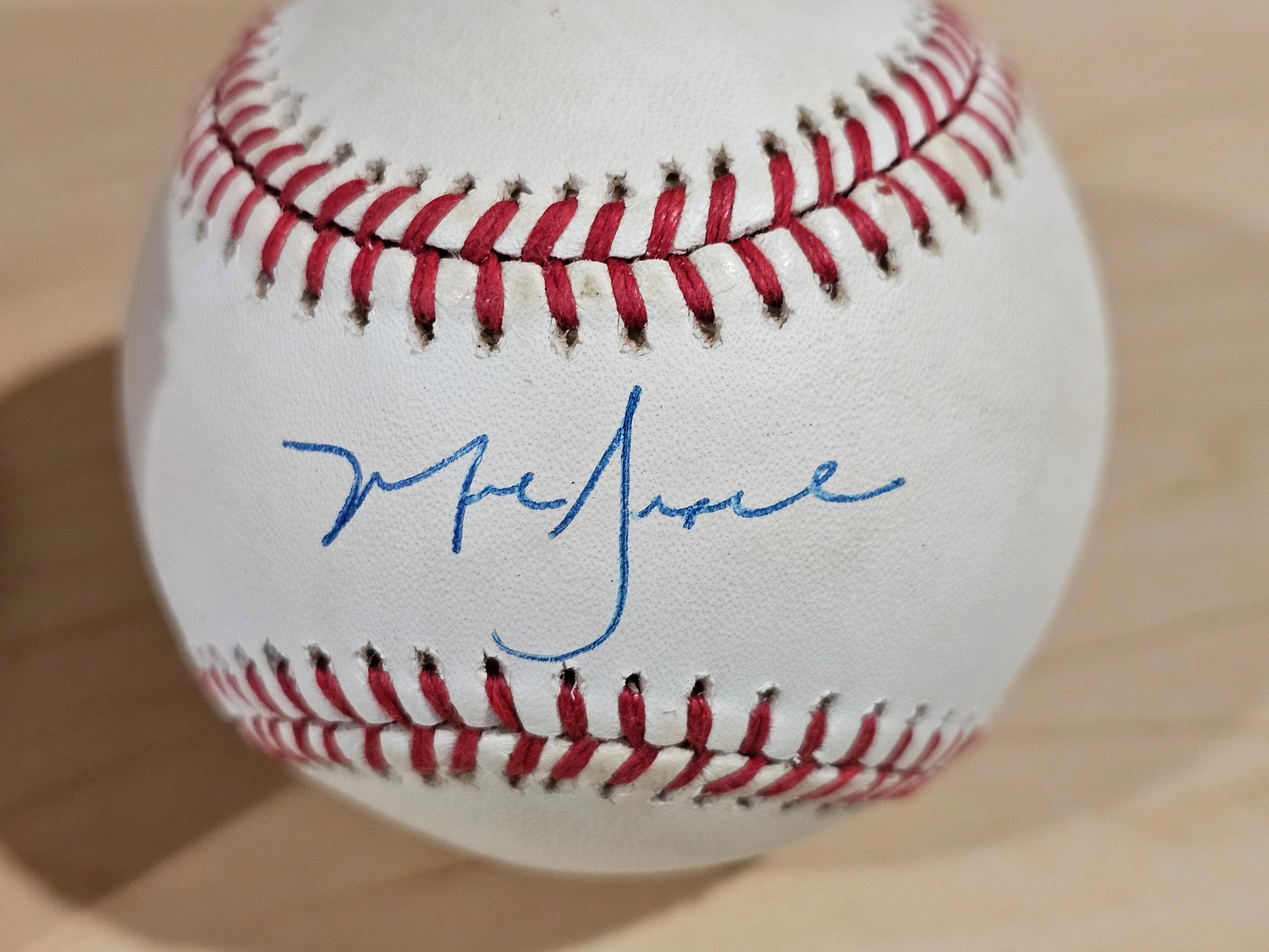 Player Signed Baseball in Holder Box