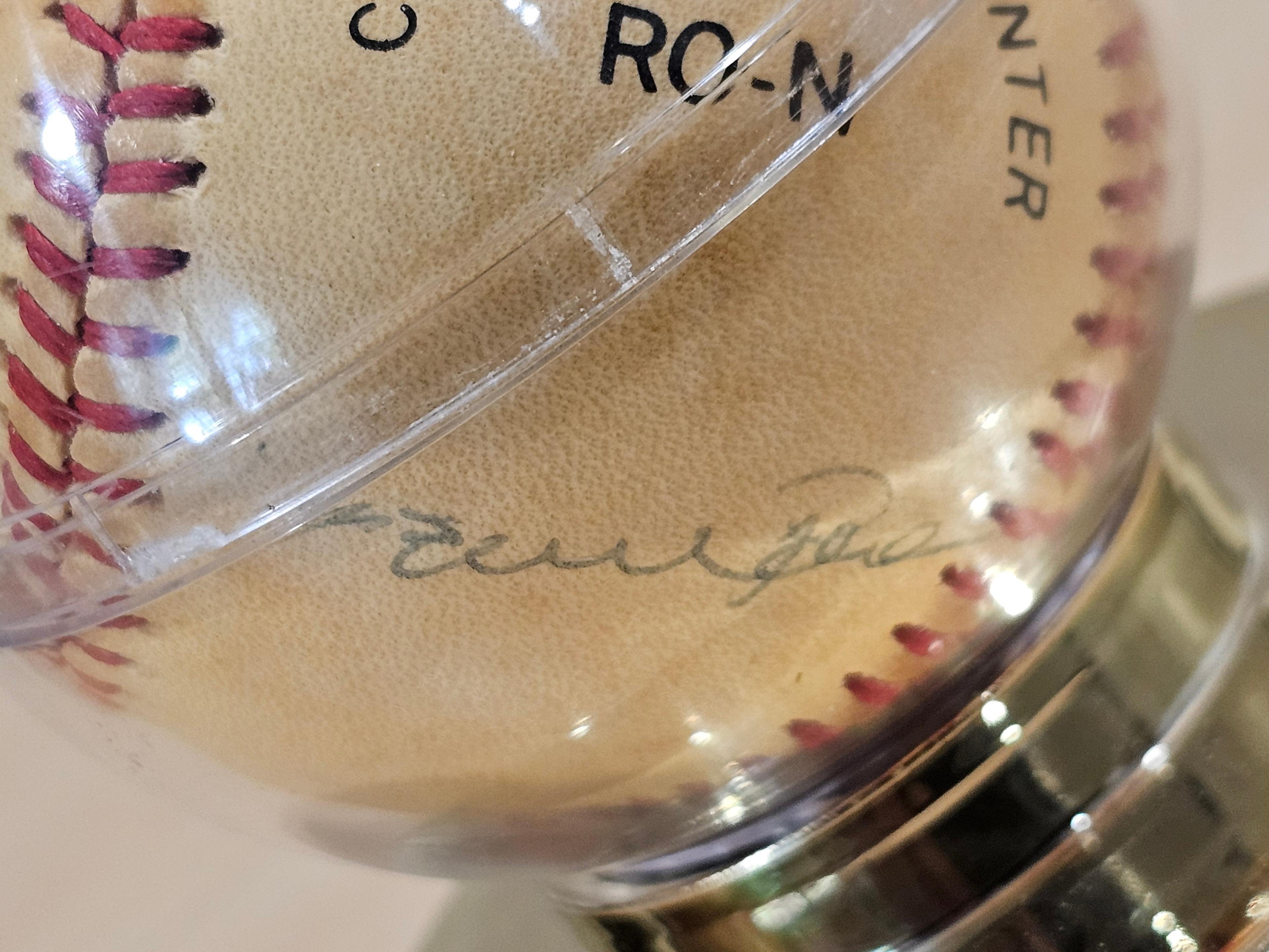 Baseball Signed by Two Players in Display Case