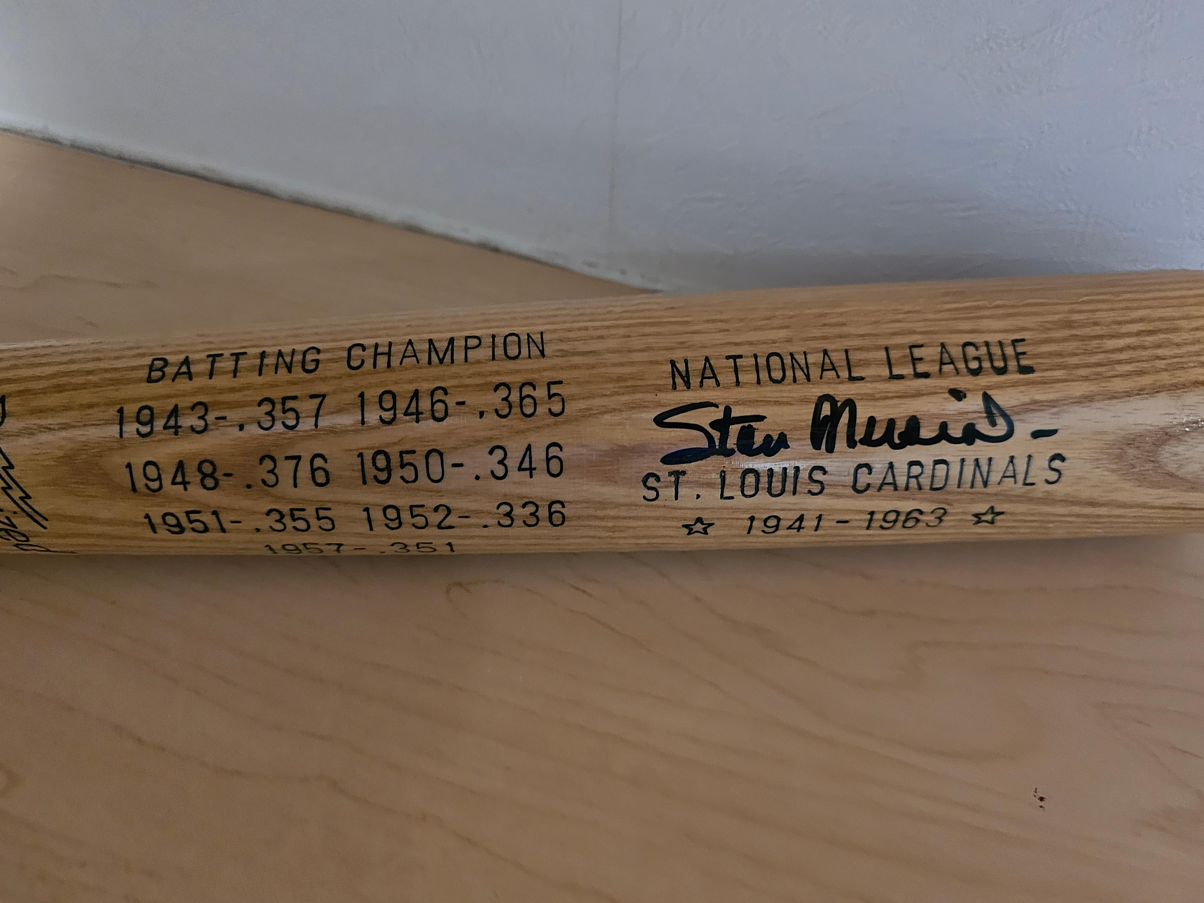 Stan Musial Louisville Slugger Player Signed Baseball Bat