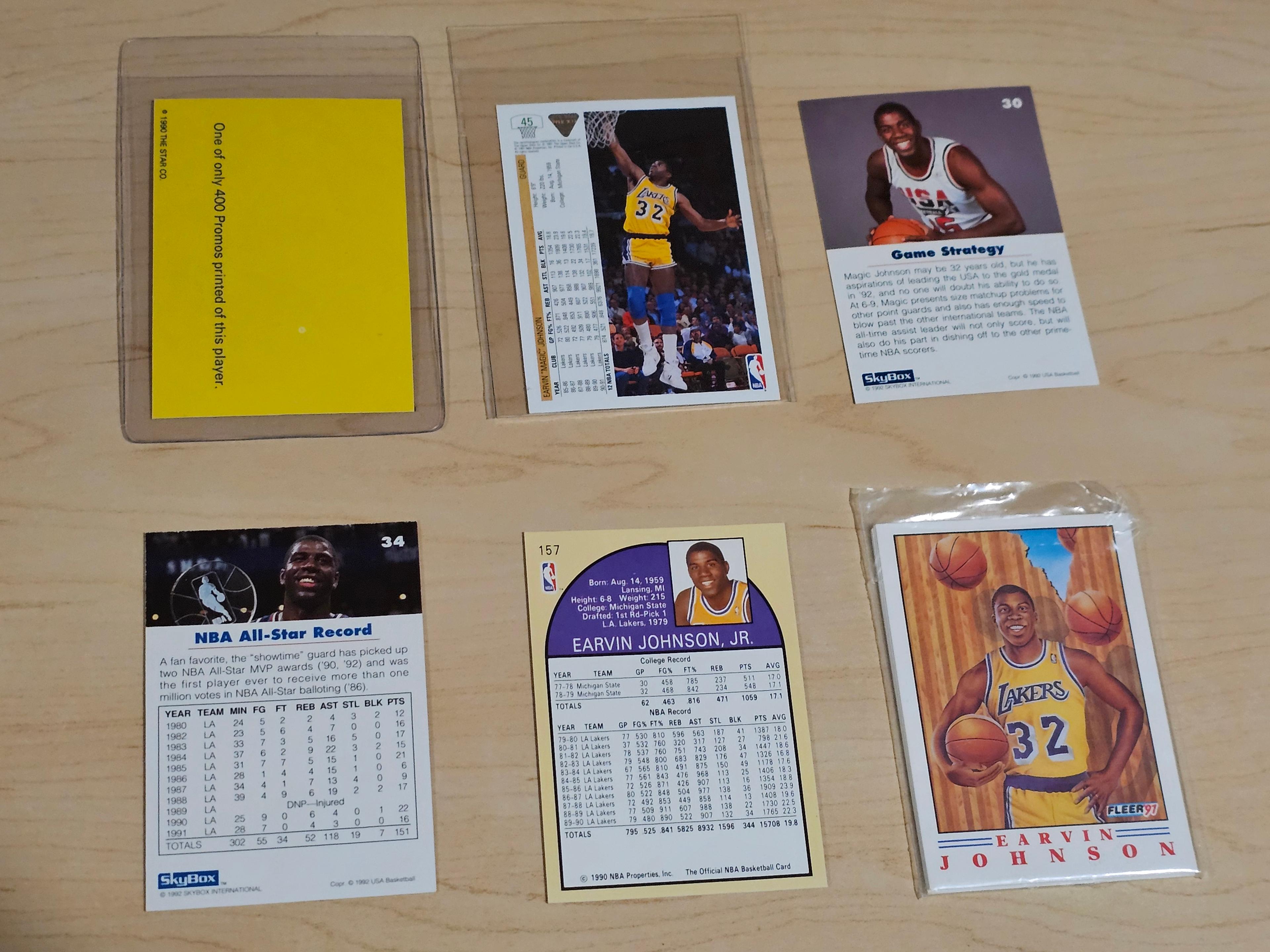 Magic Johnson Trading Cards Lot