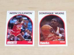 Akeem Olajuwon and Dominique Wilkins NBA Hoops Trading Cards