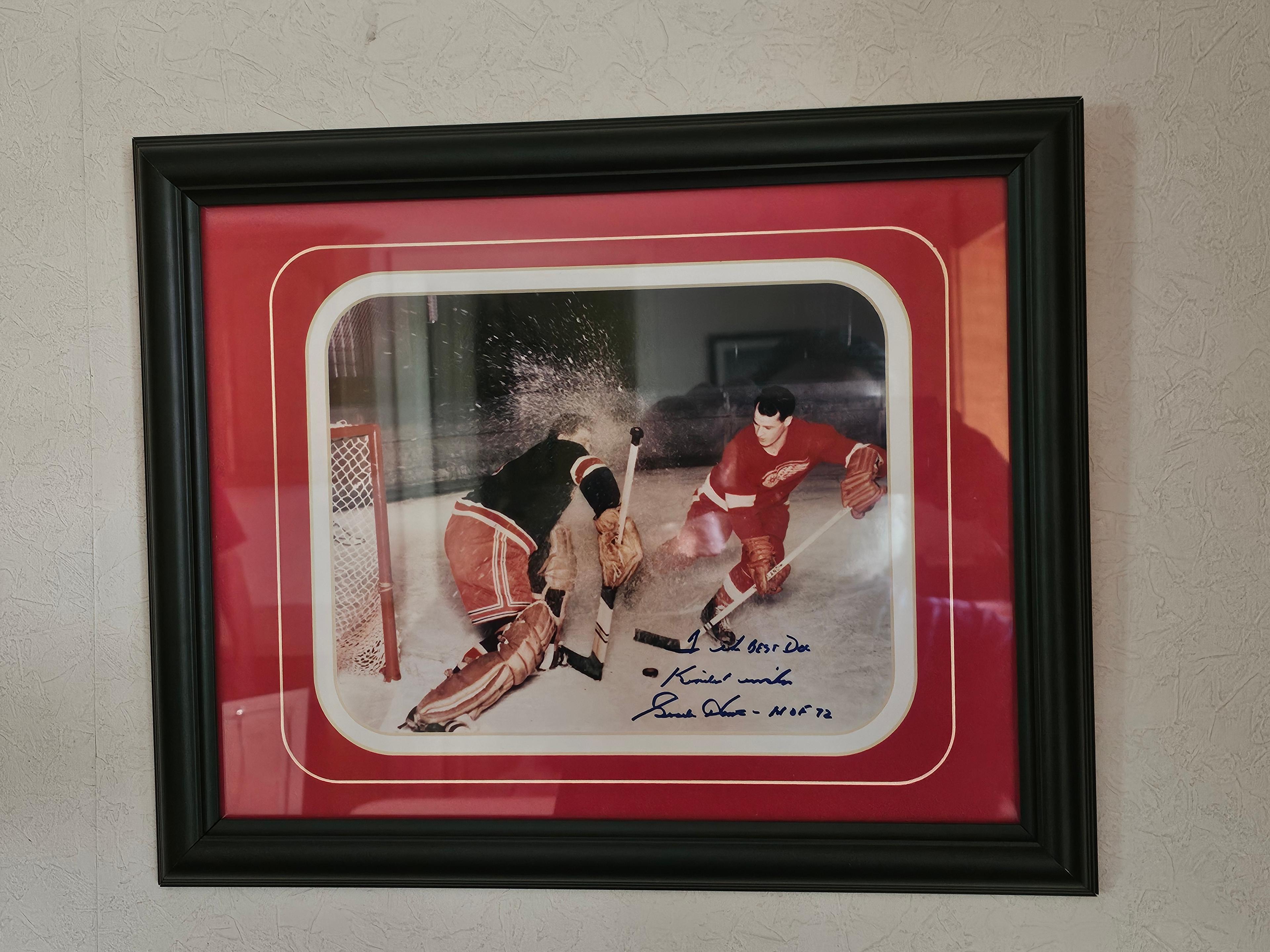 16" x 13" Gordy Howe Hall of Fame 73 Signed Framed Photo