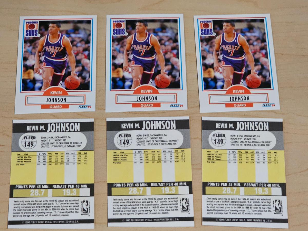 Kevin Johnson Fleer 1990 Trading Cards Collection