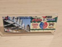 Cleveland Indians April 4th,1994 Opening Day Ticket in Plastic Stand Holder