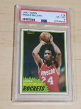 Topps 1981 Moses Malone Card - PSA Graded Mint 6