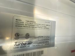 Turbo Air Single Door Glass Merchandising Cooler Model Tgm-22 With Four Adjustable Epoxy Coated Shel