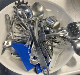 Large Lot Of Serving Utensils 