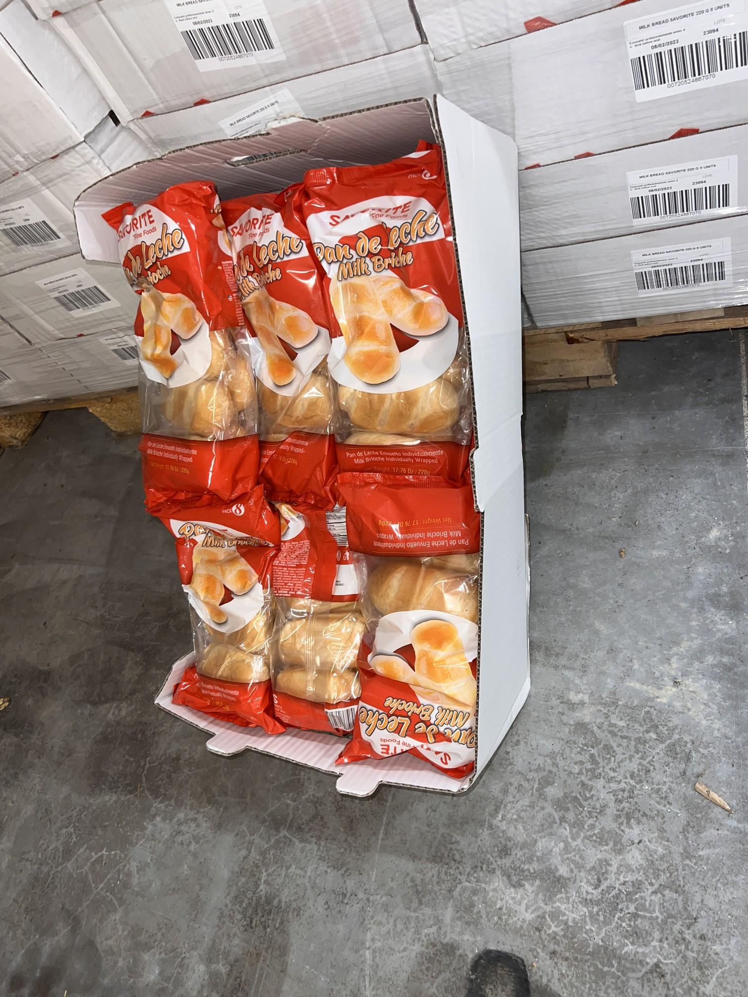 Quantity of  21 Pallets of EXPIRED  (68 Boxes) Per Pallet of Milk Bread Rolls