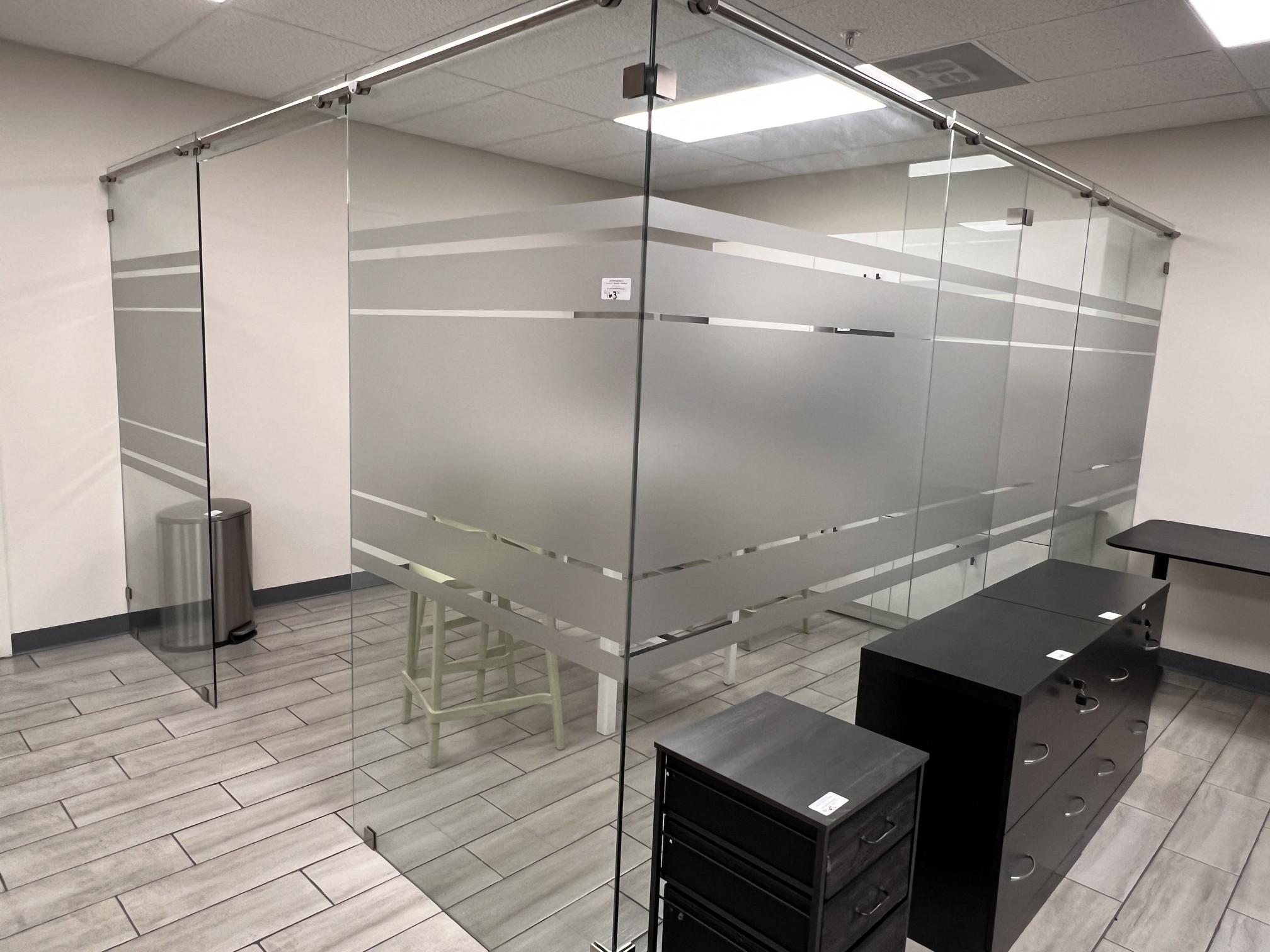 Glass Office Partition 144" X 128" X 84"