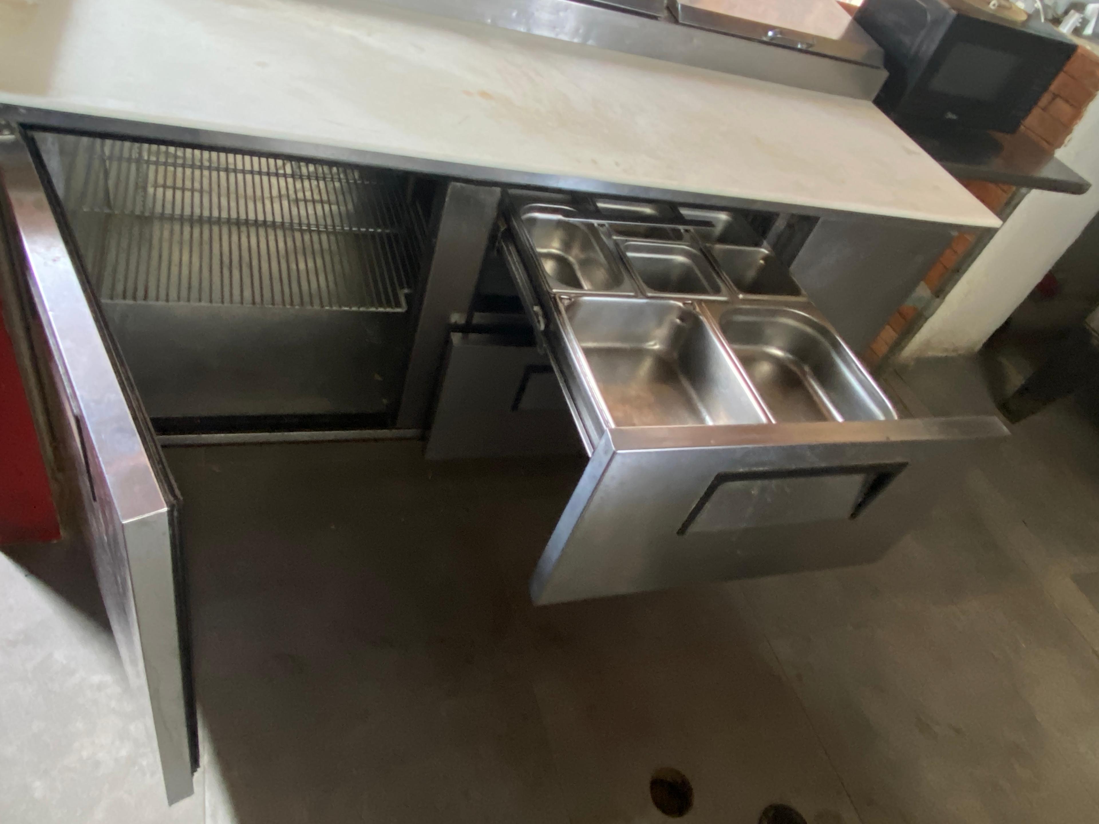 67-inch True refrigerated Pizza prep unit with one door of refrigerated storage and a single epoxy c