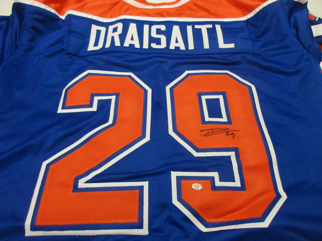 Leon Draisaitl of the Edmonton Oilers signed autographed hockey jersey PAAS COA 451