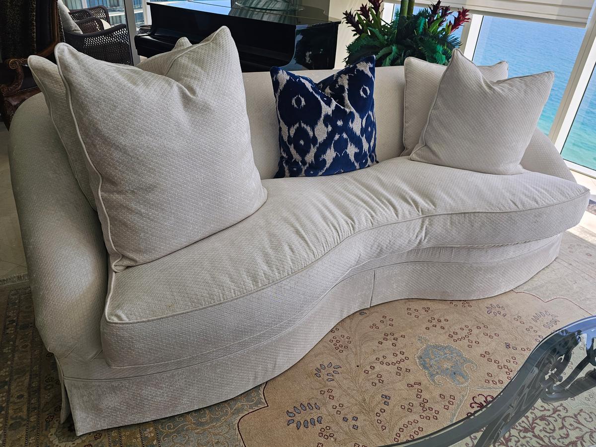 94" Upholstered Sofa with Pillows